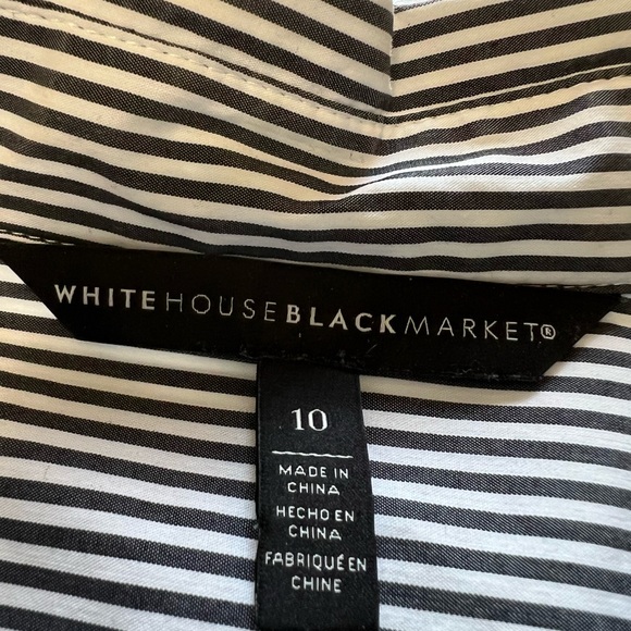 WHBM - Long Sleeve Crisp Poplin Striped Blouse - Picture 5 of 14